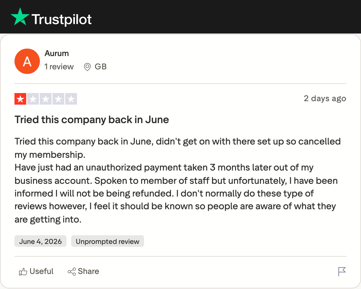 Sep 3 review: charge taken three months after cancelling, refund refused