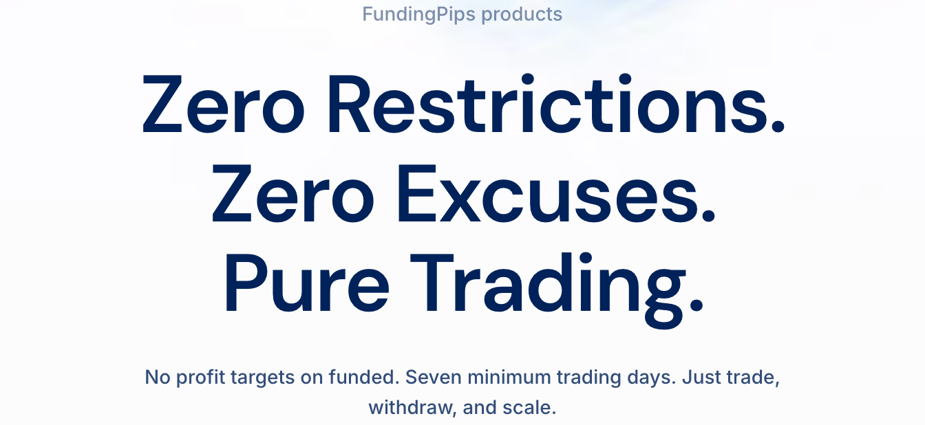 The FundingPips Zero product page headline. fundingpips.com, captured 21 September 2026