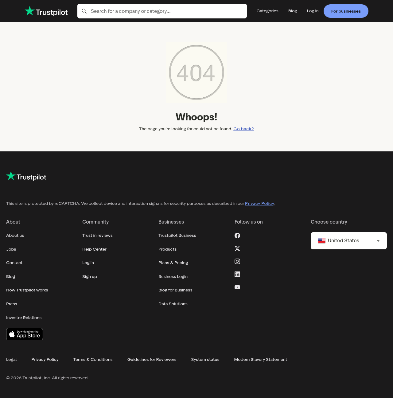 Trustpilot review describing a support no-show at a scheduled verification interview
