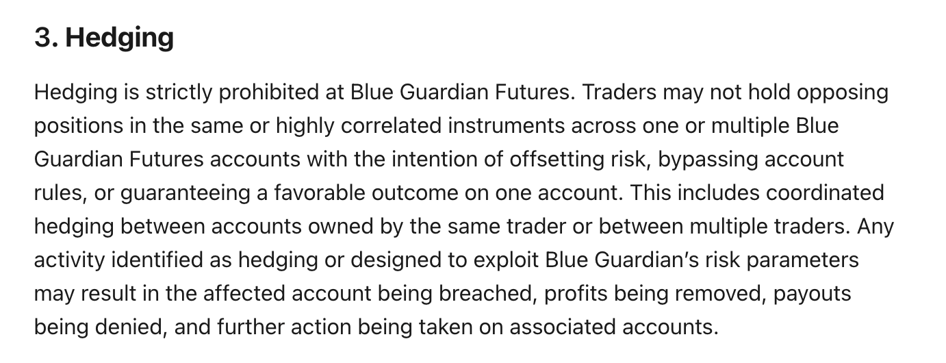 hedging rule as attached by Risk Ops