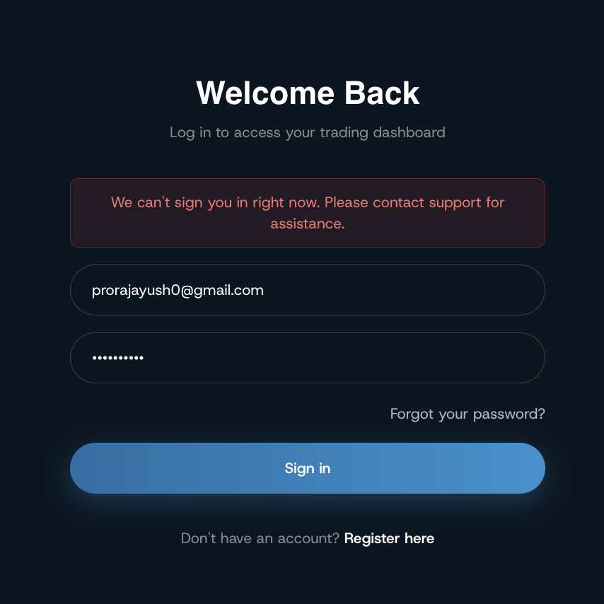 dashboard lockout error
